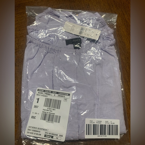 J.Crew Gathered Scoopneck Top in sweet hyacinth - Picture 4 of 4